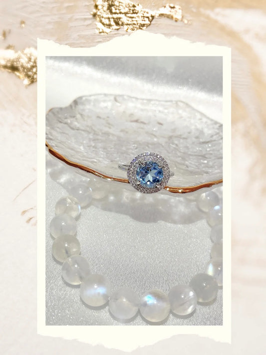 Topaz Halo Ring