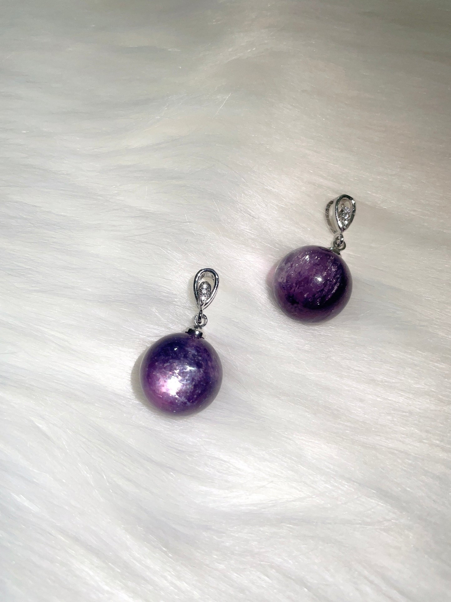 Gem Lepidolite Sphere Pendant