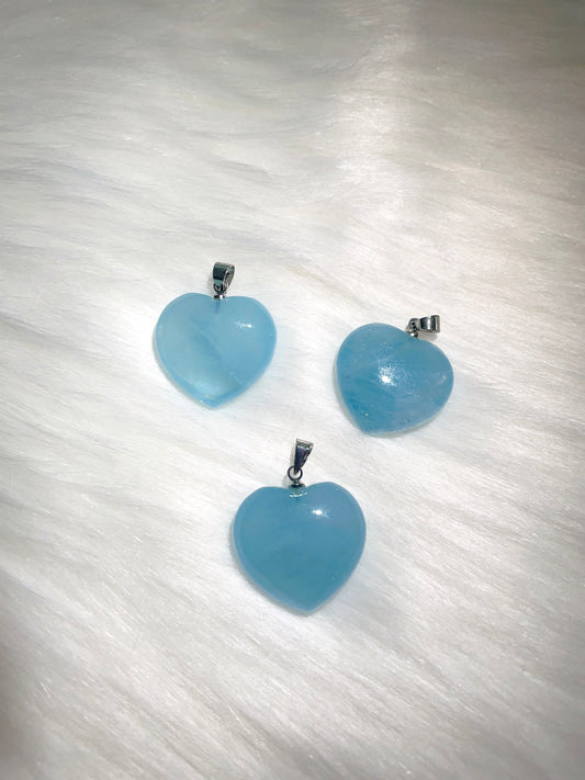 Aquamarine Heart Pendant