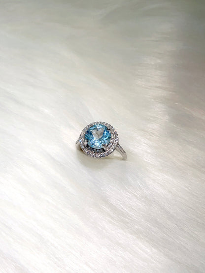 Topaz Halo Ring