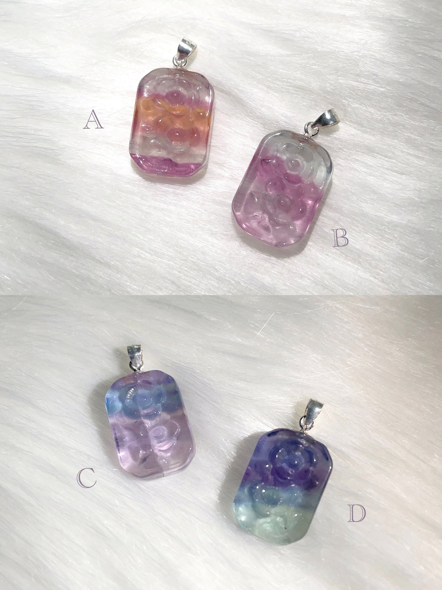 Fluorite Flower Pendant