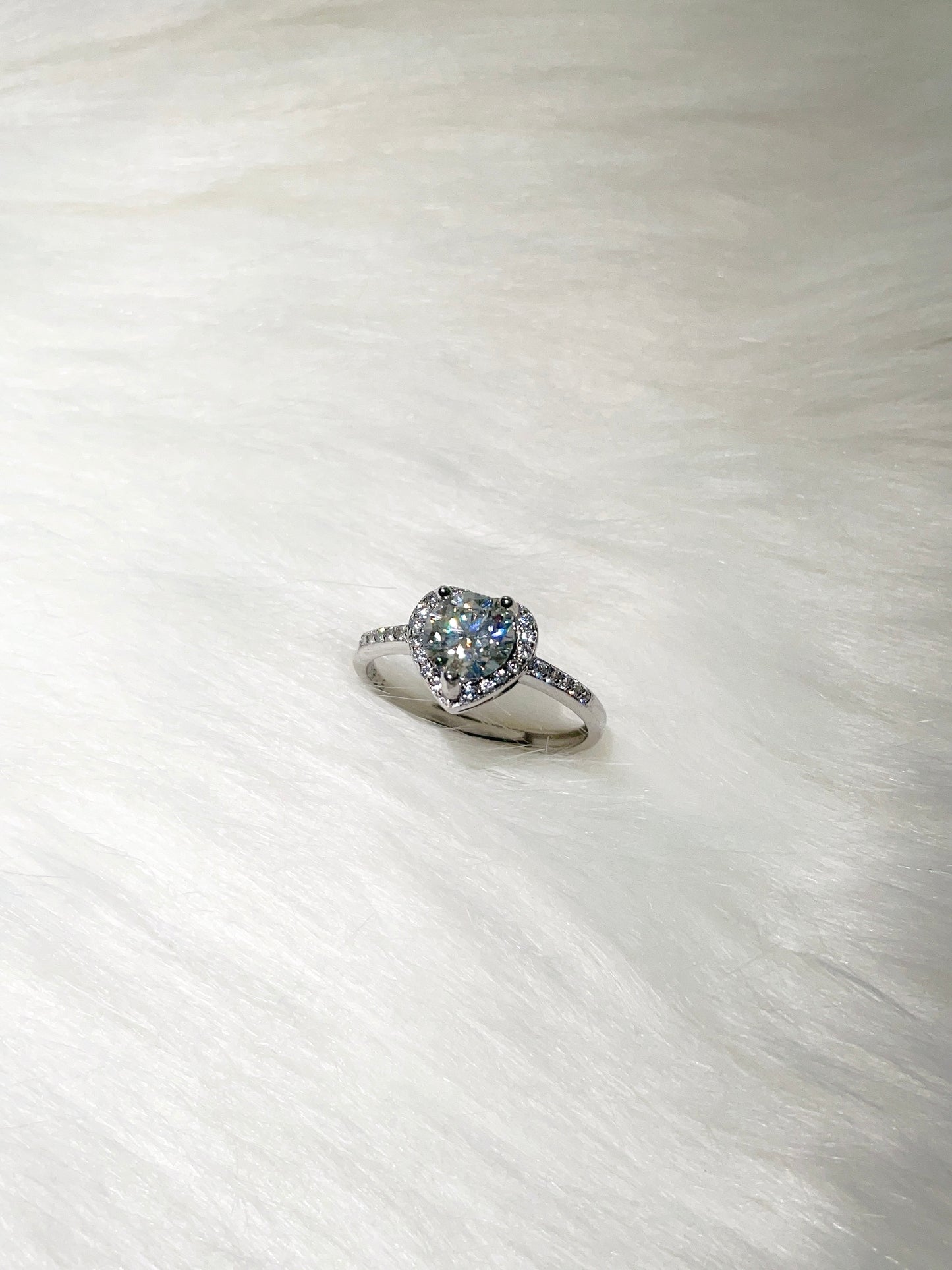 Moissanite Heart Ring