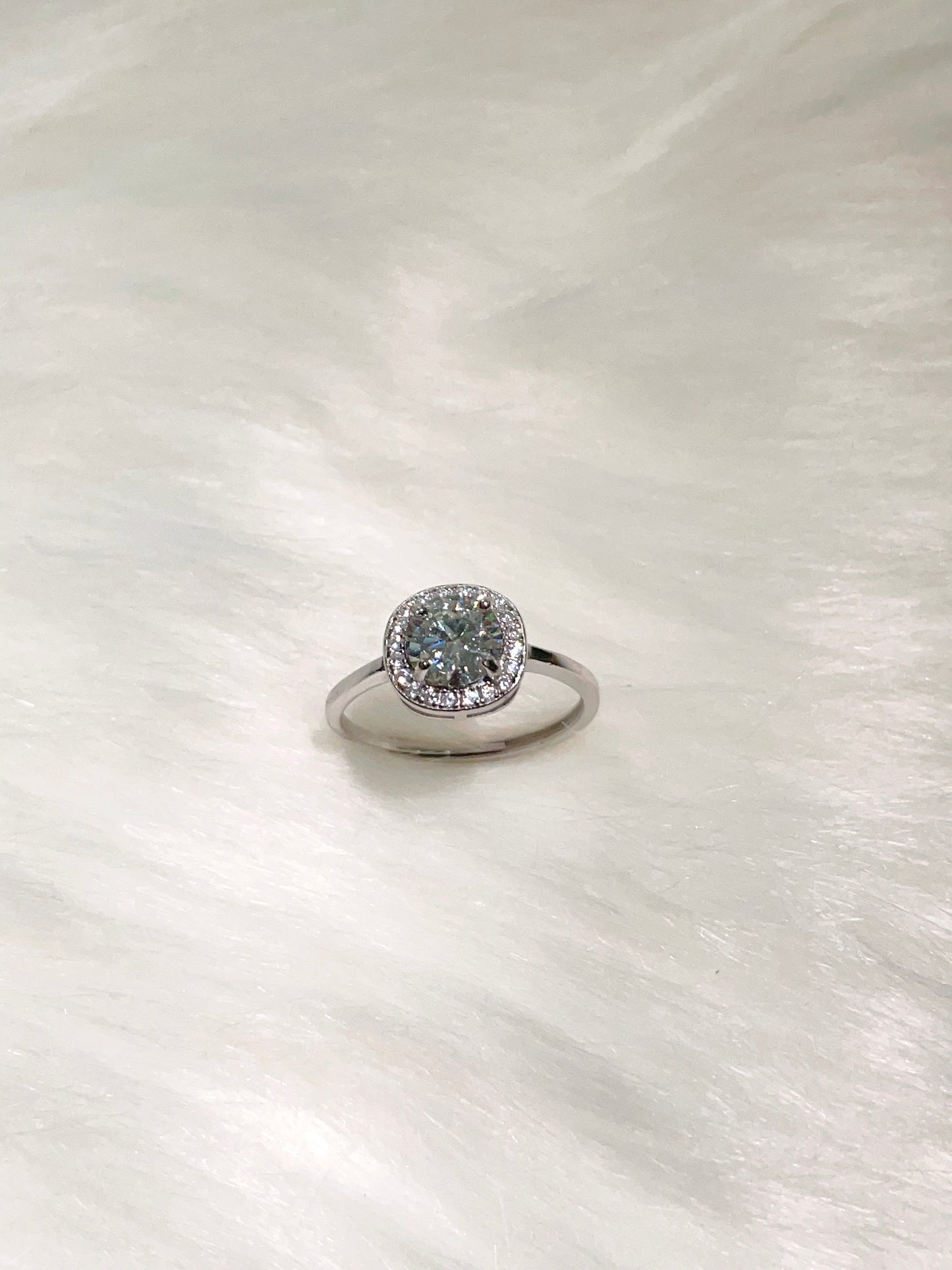 Moissanite Cushion Ring