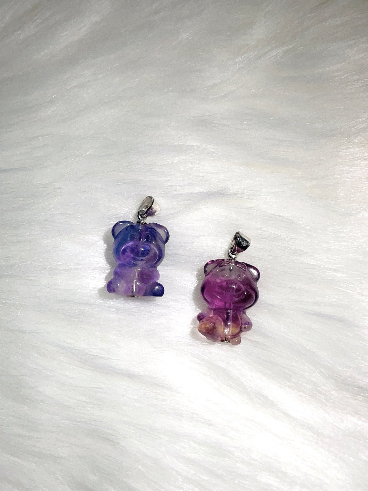 Fluorite Bear Pendant