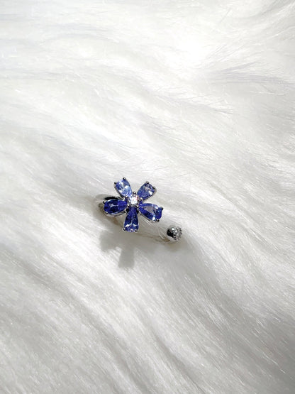 Tanzanite Flower Ring