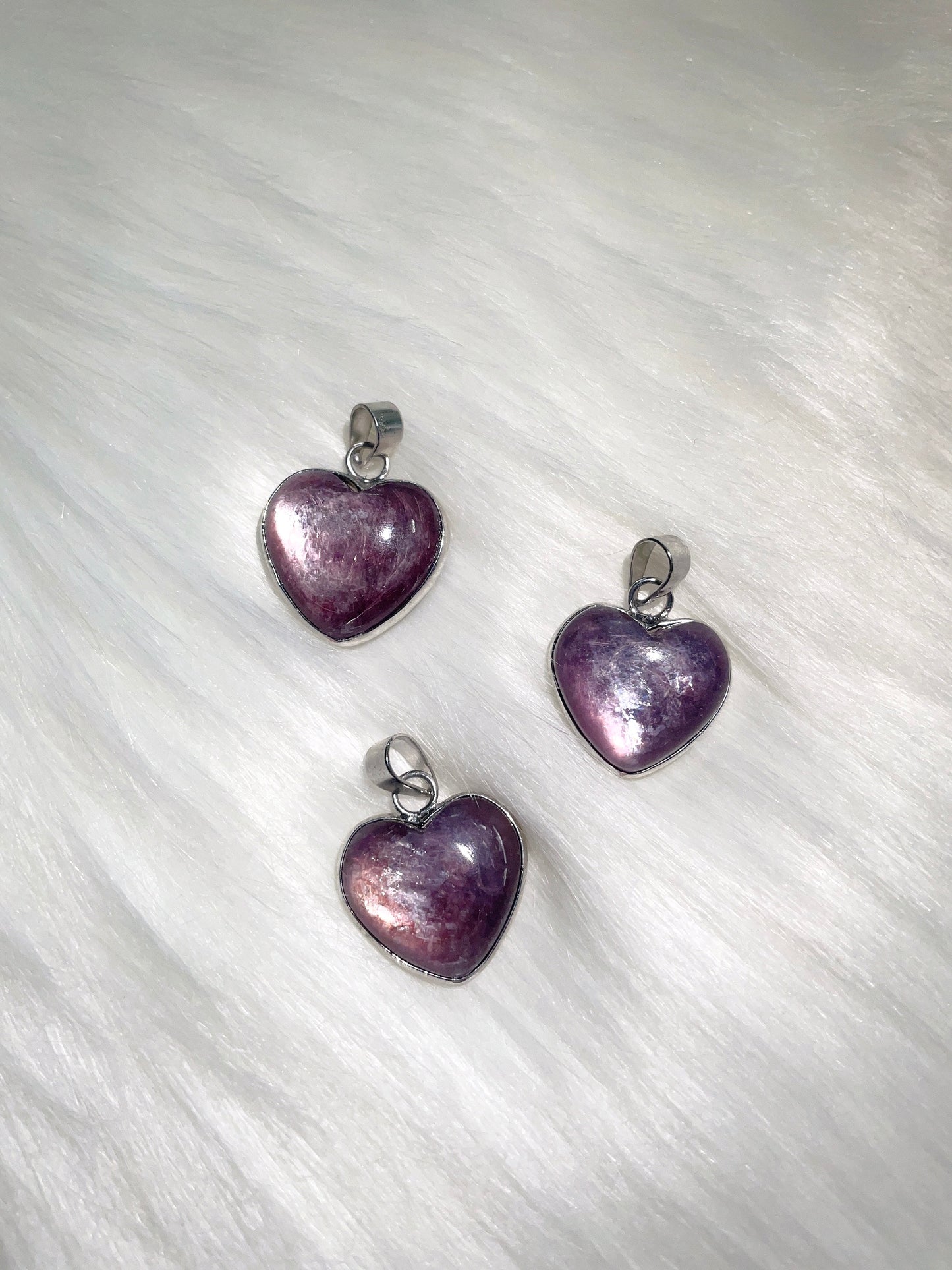 Gem Lepidolite Heart Pendant